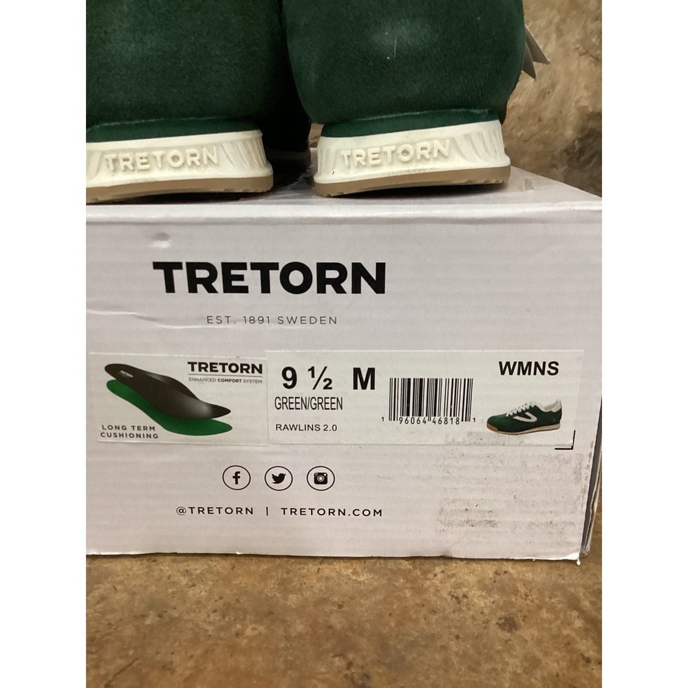 Tretorn Rawlins 2.0 Womens Sneakers Green White Suede Low Top Shoes Size 9.5 M - Picture 7 of 7